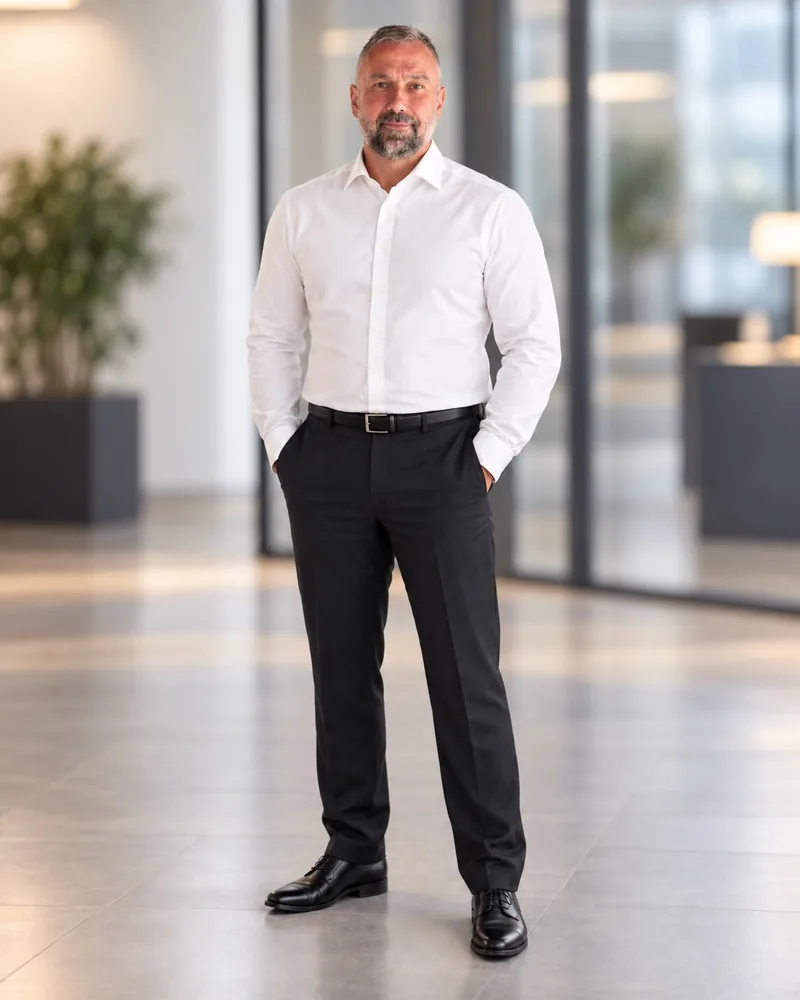 Andreas Fietz, Betreiber von Immobilienbewertung Thurgau, in weissem Hemd in einem hellen Büro